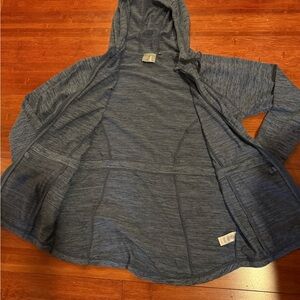 Athleta Heathered Blue Zip-Up Jacket